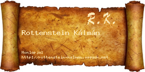 Rottenstein Kálmán névjegykártya